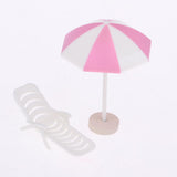 Maxbell 5 Set Miniature Deck Chair Beach Umbrella Dollhouse Colorful Scenes Decor / Photography Props - Aladdin Shoppers