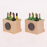 Maxbell 2 Set/ 12 Pieces Miniature Beer Wine Bottles With Magnet Wooden Storage Box 1/12 Dollhouse Kitchen Life Scenes Decoration - Aladdin Shoppers