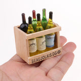 Maxbell 2 Set/ 12 Pieces Miniature Beer Wine Bottles With Magnet Wooden Storage Box 1/12 Dollhouse Kitchen Life Scenes Decoration - Aladdin Shoppers