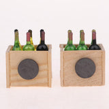 Maxbell 2 Set/ 12 Pieces Miniature Beer Wine Bottles With Magnet Wooden Storage Box 1/12 Dollhouse Kitchen Life Scenes Decoration - Aladdin Shoppers