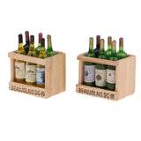 Maxbell 2 Set/ 12 Pieces Miniature Beer Wine Bottles With Magnet Wooden Storage Box 1/12 Dollhouse Kitchen Life Scenes Decoration - Aladdin Shoppers