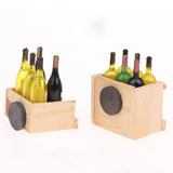 Miniature Wine Juice Bottles Cup Wood Rack 1/12 Dollhouse Drink Model 3 Sets