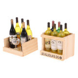 1/12 Dollhouse Miniature Wine Juice Bottles & Mural Wall Painting Decoration