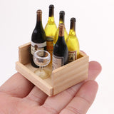 1/12 Dollhouse Miniature Wine Juice Bottles & Mural Wall Painting Decoration