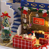 Maxbell 1:24 DIY Miniature Dollhouse Dolls House Kids Toy Gift - Blue Christmas