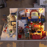 Maxbell 1:24 DIY Miniature Dollhouse Dolls House Kids Toy Gift - Blue Christmas