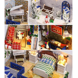 Maxbell 1:24 DIY Miniature Dollhouse Dolls House Kids Toy Gift - Blue Christmas