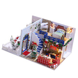 Maxbell 1:24 DIY Miniature Dollhouse Dolls House Kids Toy Gift - Blue Christmas