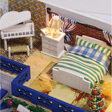 Maxbell 1:24 DIY Miniature Dollhouse Dolls House Kids Toy Gift - Blue Christmas