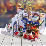 Maxbell 1:24 DIY Miniature Dollhouse Dolls House Kids Toy Gift - Blue Christmas