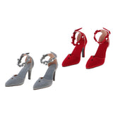Maxbell 1/3 BJD Smart Doll Suede Shoes for Ball Jointed Doll LUTS Dollfie Lolita Ankle Belt High Heels with Flowers - Aladdin Shoppers