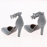 Maxbell 1/3 BJD Smart Doll Suede Shoes for Ball Jointed Doll LUTS Dollfie Lolita Ankle Belt High Heels with Flowers - Aladdin Shoppers