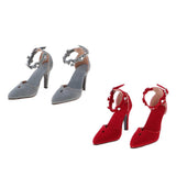 Maxbell 1/3 BJD Smart Doll Suede Shoes for Ball Jointed Doll LUTS Dollfie Lolita Ankle Belt High Heels with Flowers - Aladdin Shoppers