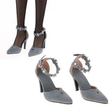 Maxbell 1/3 BJD Smart Doll Suede Shoes for Ball Jointed Doll LUTS Dollfie Lolita Ankle Belt High Heels with Flowers - Aladdin Shoppers