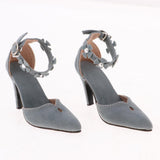 Maxbell 1/3 BJD Smart Doll Suede Shoes for Ball Jointed Doll LUTS Dollfie Lolita Ankle Belt High Heels with Flowers - Aladdin Shoppers