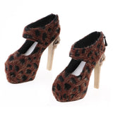 Maxbell 1/3 Doll Leopard High Heels For SD16 Girl Dolls Accessories Doll High Heels -Coffee Color - Aladdin Shoppers