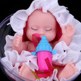 Maxbell Simulation Lifelike Mini Baby Sleeping Doll Open Egg Toy Baby Action Figure Toys Kids Christmas Gifts -Rose Red - Aladdin Shoppers