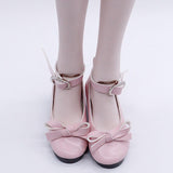 Maxbell 1/3 BJD Girl Dolls Princess Shoes - PU Leather Block High Heels - for LUTS for DOD for Lolita Dolls Party Clothing Accessory Pink - Aladdin Shoppers