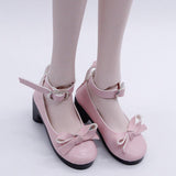 Maxbell 1/3 BJD Girl Dolls Princess Shoes - PU Leather Block High Heels - for LUTS for DOD for Lolita Dolls Party Clothing Accessory Pink - Aladdin Shoppers