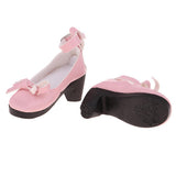 Maxbell 1/3 BJD Girl Dolls Princess Shoes - PU Leather Block High Heels - for LUTS for DOD for Lolita Dolls Party Clothing Accessory Pink - Aladdin Shoppers