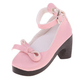 Maxbell 1/3 BJD Girl Dolls Princess Shoes - PU Leather Block High Heels - for LUTS for DOD for Lolita Dolls Party Clothing Accessory Pink - Aladdin Shoppers