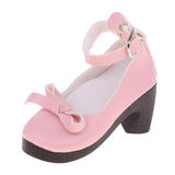 Maxbell 1/3 BJD Girl Dolls Princess Shoes - PU Leather Block High Heels - for LUTS for DOD for Lolita Dolls Party Clothing Accessory Pink - Aladdin Shoppers