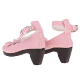 Maxbell 1/3 BJD Girl Dolls Princess Shoes - PU Leather Block High Heels - for LUTS for DOD for Lolita Dolls Party Clothing Accessory Pink - Aladdin Shoppers
