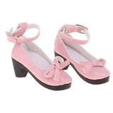 Maxbell 1/3 BJD Girl Dolls Princess Shoes - PU Leather Block High Heels - for LUTS for DOD for Lolita Dolls Party Clothing Accessory Pink - Aladdin Shoppers