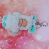 Maxbell Fluffy Key Ring Keychain Sleeping Doll Bag Car Hanging Ornament Pendant Xmas Gift -Blue - Aladdin Shoppers