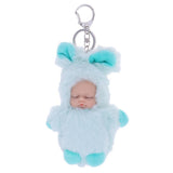 Maxbell Fluffy Key Ring Keychain Sleeping Doll Bag Car Hanging Ornament Pendant Xmas Gift -Blue - Aladdin Shoppers