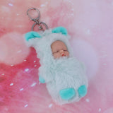 Maxbell Fluffy Key Ring Keychain Sleeping Doll Bag Car Hanging Ornament Pendant Xmas Gift -Blue - Aladdin Shoppers