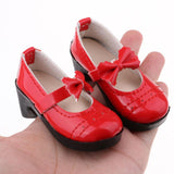 Maxbell SD Shoes 1/3 BJD Shoes with Bowknot for Supper Dollfie DZ DOD MID Doll Red High Heels Party Outfit - Aladdin Shoppers