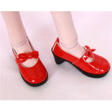 Maxbell SD Shoes 1/3 BJD Shoes with Bowknot for Supper Dollfie DZ DOD MID Doll Red High Heels Party Outfit - Aladdin Shoppers