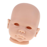 Maxbell Real Soft Vinyl 20inch Reborn Awake Baby Doll Newborn Unpainted Head Sculpt Kit DIY Accs #1 - Aladdin Shoppers