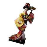 Maxbell 12inch Japanese Kimono Geisha Doll Kokeshi Handicraft Home Decoration Yellow Clothes - Aladdin Shoppers
