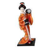 Maxbell 12inch Japanese Kimono Geisha Doll Kokeshi Handicraft Home Decoration Orange Clothes - Aladdin Shoppers
