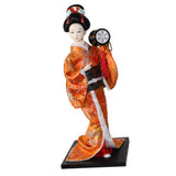 Maxbell 12inch Japanese Kimono Geisha Doll Kokeshi Handicraft Home Decoration Orange Clothes - Aladdin Shoppers