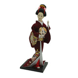 Maxbell 12inch Japanese Kimono Geisha Doll Kokeshi Handicraft Home Decoration Wine Red Clothes - Aladdin Shoppers