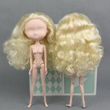 Maxbell Girl Doll Head Sculpt with Golden Hair without Facial Features for BJD Doll DIY Accessory - Aladdin Shoppers