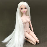 Maxbell Maxbell Head Sculpt with White Wig for 1/6 BJD, XinYi Doll Replacement Body Parts DIY Kits