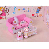 Maxbell 1/24 Dollhouse Miniature Living Room Furniture Sofa with Cushion & End Table Accs Pink - Aladdin Shoppers