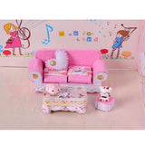 Maxbell 1/24 Dollhouse Miniature Living Room Furniture Sofa with Cushion & End Table Accs Pink - Aladdin Shoppers