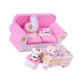 Maxbell 1/24 Dollhouse Miniature Living Room Furniture Sofa with Cushion & End Table Accs Pink - Aladdin Shoppers