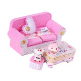 Maxbell 1/24 Dollhouse Miniature Living Room Furniture Sofa with Cushion & End Table Accs Pink - Aladdin Shoppers