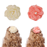 Maxbell 10pcs Adorable Flower Pearl Hair Clips For Party Favor Hair Decoration Accessories -Orange - Aladdin Shoppers