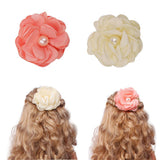 Maxbell 10pcs Adorable Flower Pearl Hair Clips For Party Favor Hair Decoration Accessories -Orange - Aladdin Shoppers