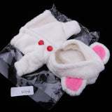 Maxbell Handmade White Plush Hooded Coat with Ear Hat for 25cm Mellchan Baby Reborn Doll - Aladdin Shoppers