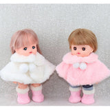 Maxbell Stylish Doll 2pcs Set Doll Cape & Boots Fits 25cm Mellchan Girl Dolls Winter Outfit -White - Aladdin Shoppers