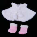 Maxbell Stylish Doll 2pcs Set Doll Cape & Boots Fits 25cm Mellchan Girl Dolls Winter Outfit -White - Aladdin Shoppers