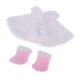 Maxbell Stylish Doll 2pcs Set Doll Cape & Boots Fits 25cm Mellchan Girl Dolls Winter Outfit -White - Aladdin Shoppers
